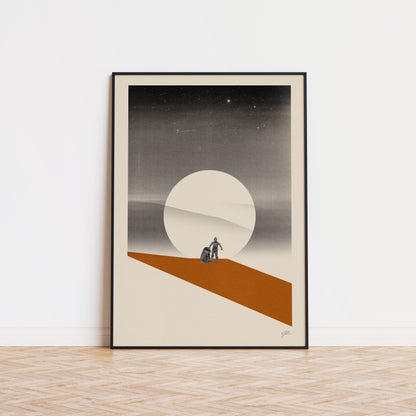 a poster of Star War The New Hope movie done in mid century modern style