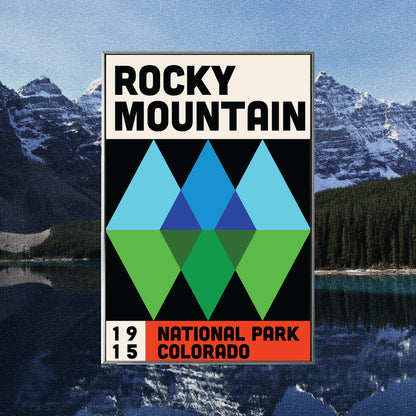 an abstract poster of Rocky Mountain national park in Colorado