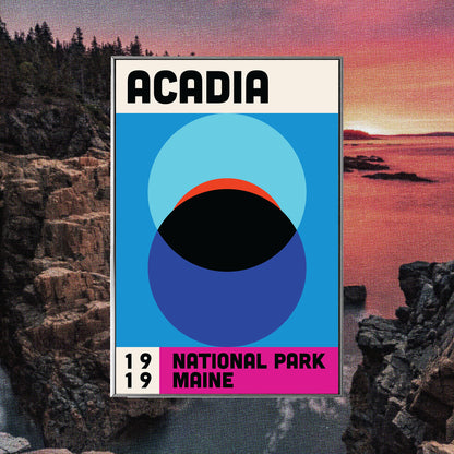 an abstract poster of Acadia national park in Maine