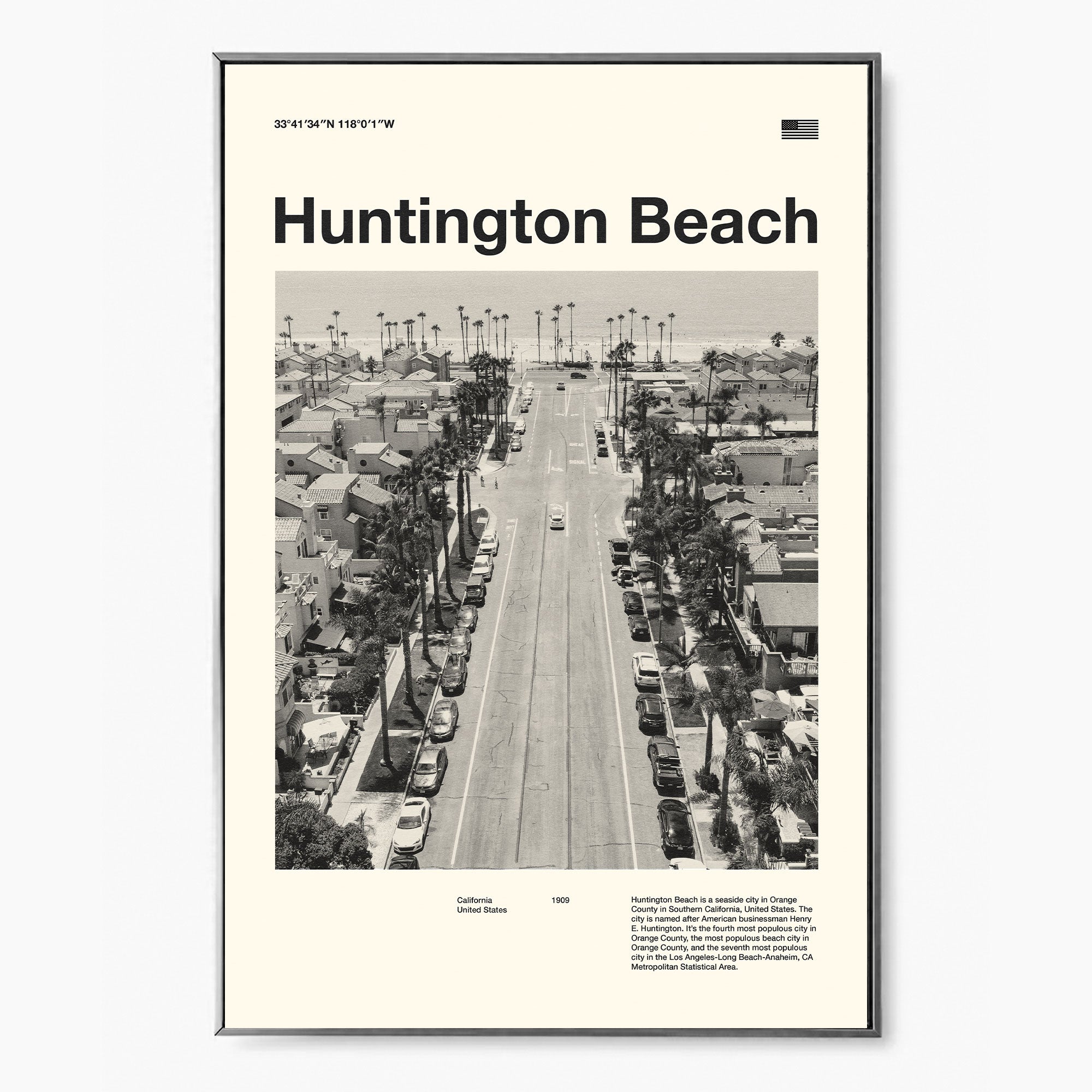Newport Beach City Poster Inspired Movie Poster - Mid-Century Wall Art
