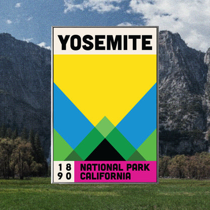 an abstract poster of Yosemite national park in California