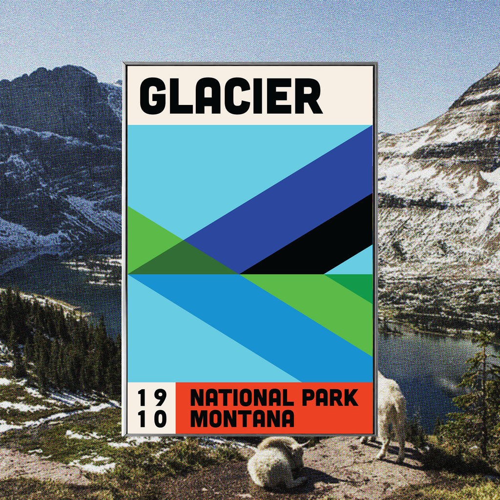 Glacier National Park Poster - Vintage Travel Wall Art