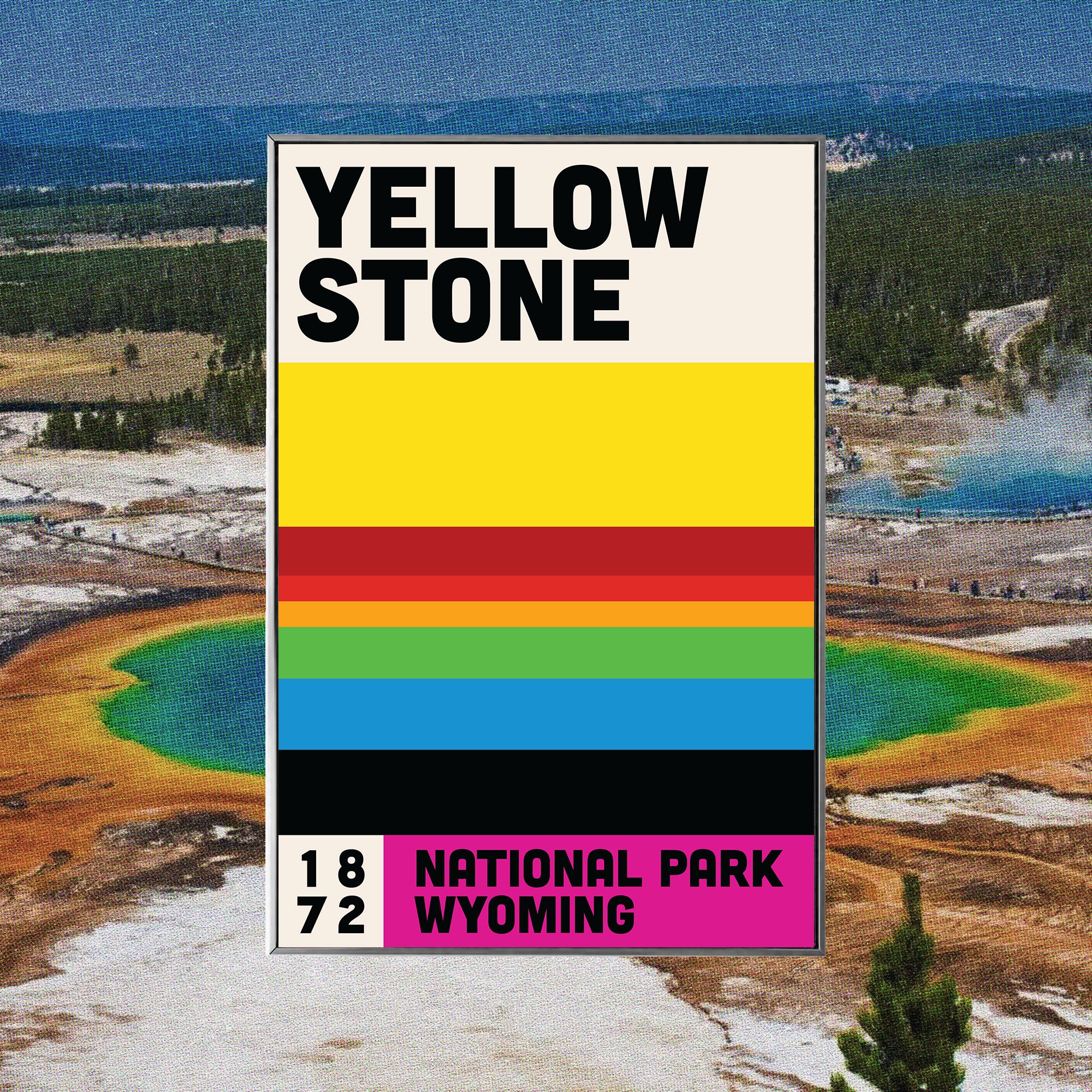 Yellowstone National Park Mid Century Poster Poster