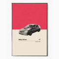 Baby Driver Car Poster Inspired Movie Poster - Mid-Century Wall Art