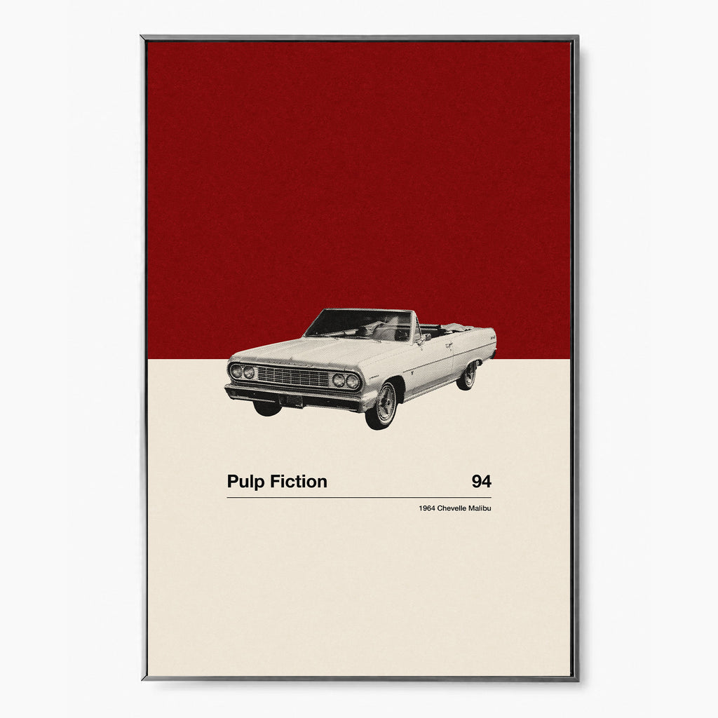 Pulp Fiction Car Poster Inspired Movie Poster - Mid-Century Wall Art
