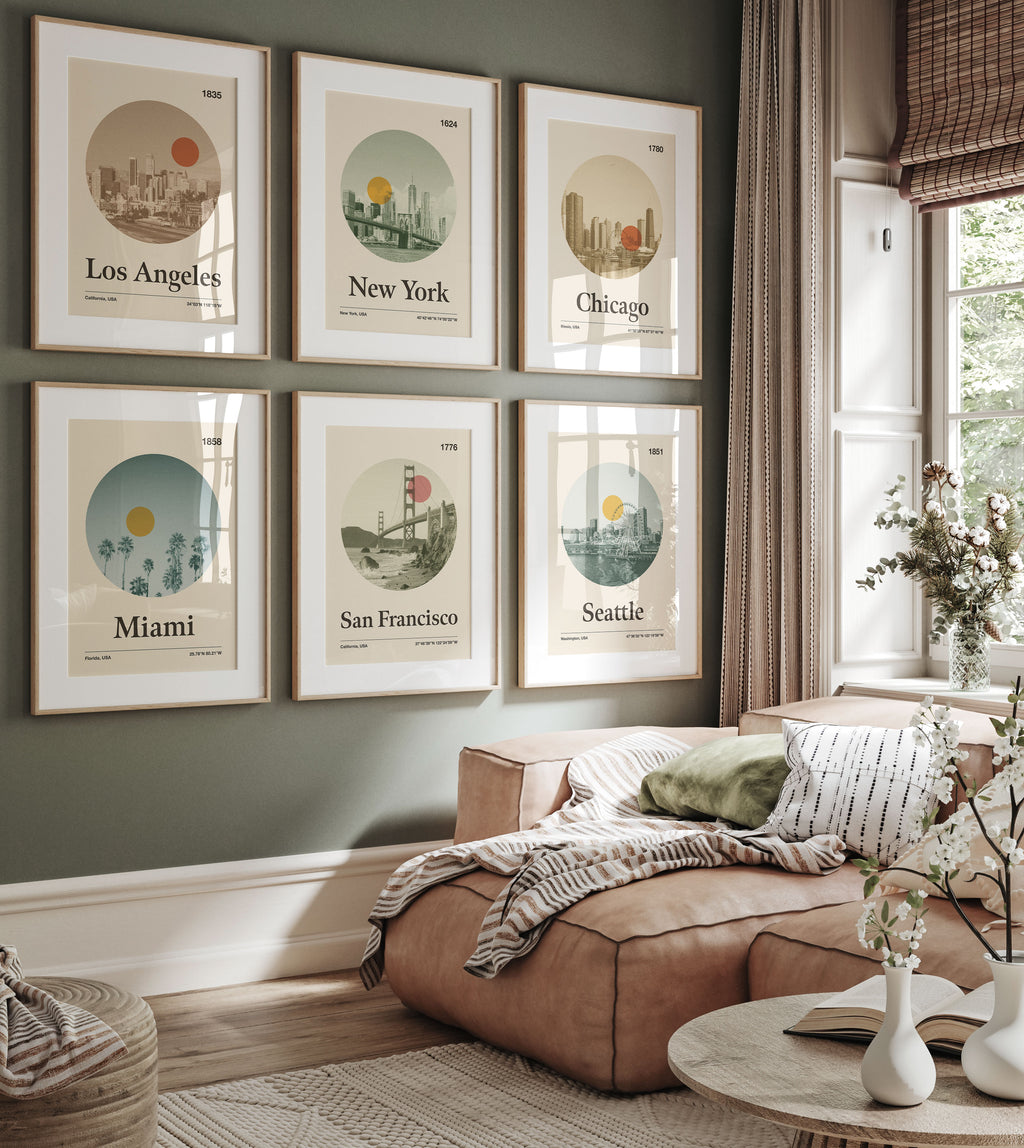 Miami City Poster Inspired Movie Poster - Mid-Century Wall Art