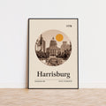 Harrisburg Inspired Movie Poster - Mid-Century Wall Art