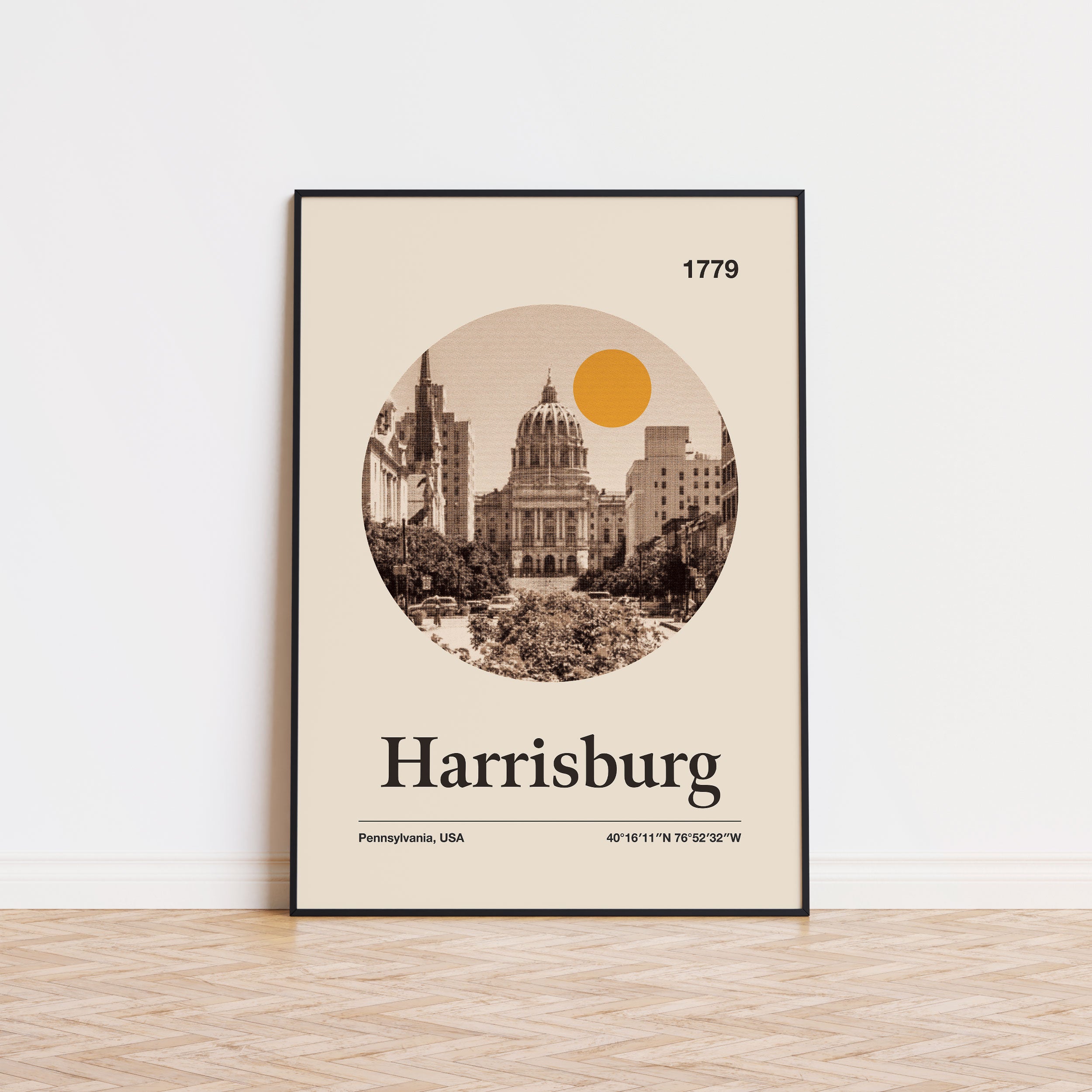 Harrisburg Inspired Movie Poster - Mid-Century Wall Art