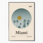 Miami - Poster - city poster, travel poster, miami city, city line, print art, florida