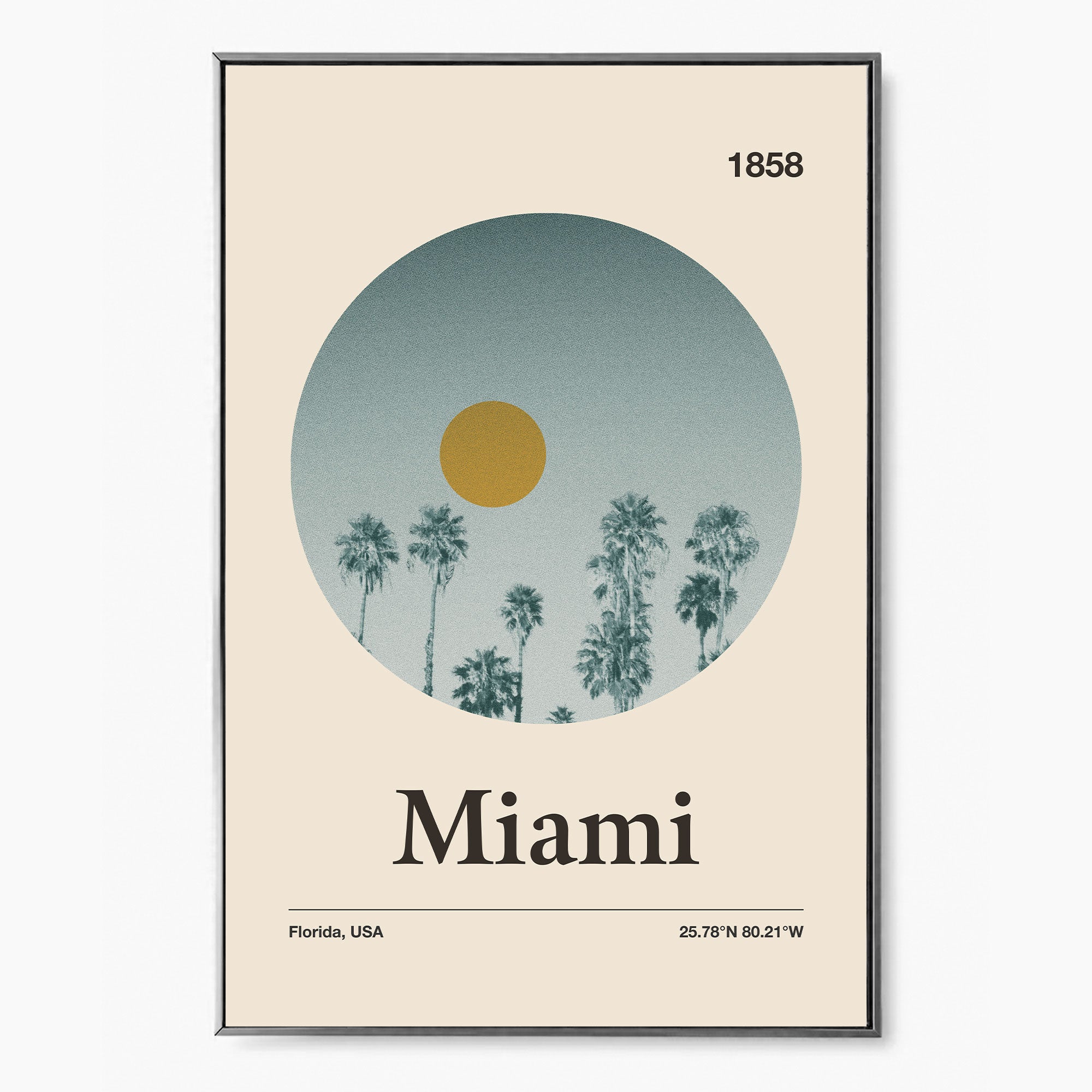 Miami City Poster Inspired Movie Poster - Mid-Century Wall Art