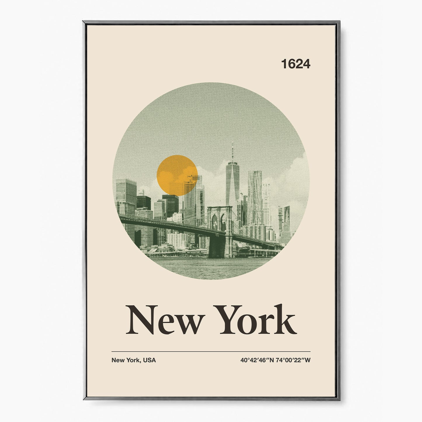 New York - Poster - city poster, travel poster, new york city, city line, print art
