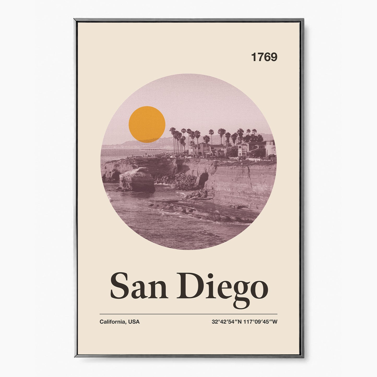 San Diego - Poster - city poster, travel poster, san diego city, city line, print art, california
