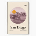 San Diego City Poster Inspired Movie Poster - Mid-Century Wall Art