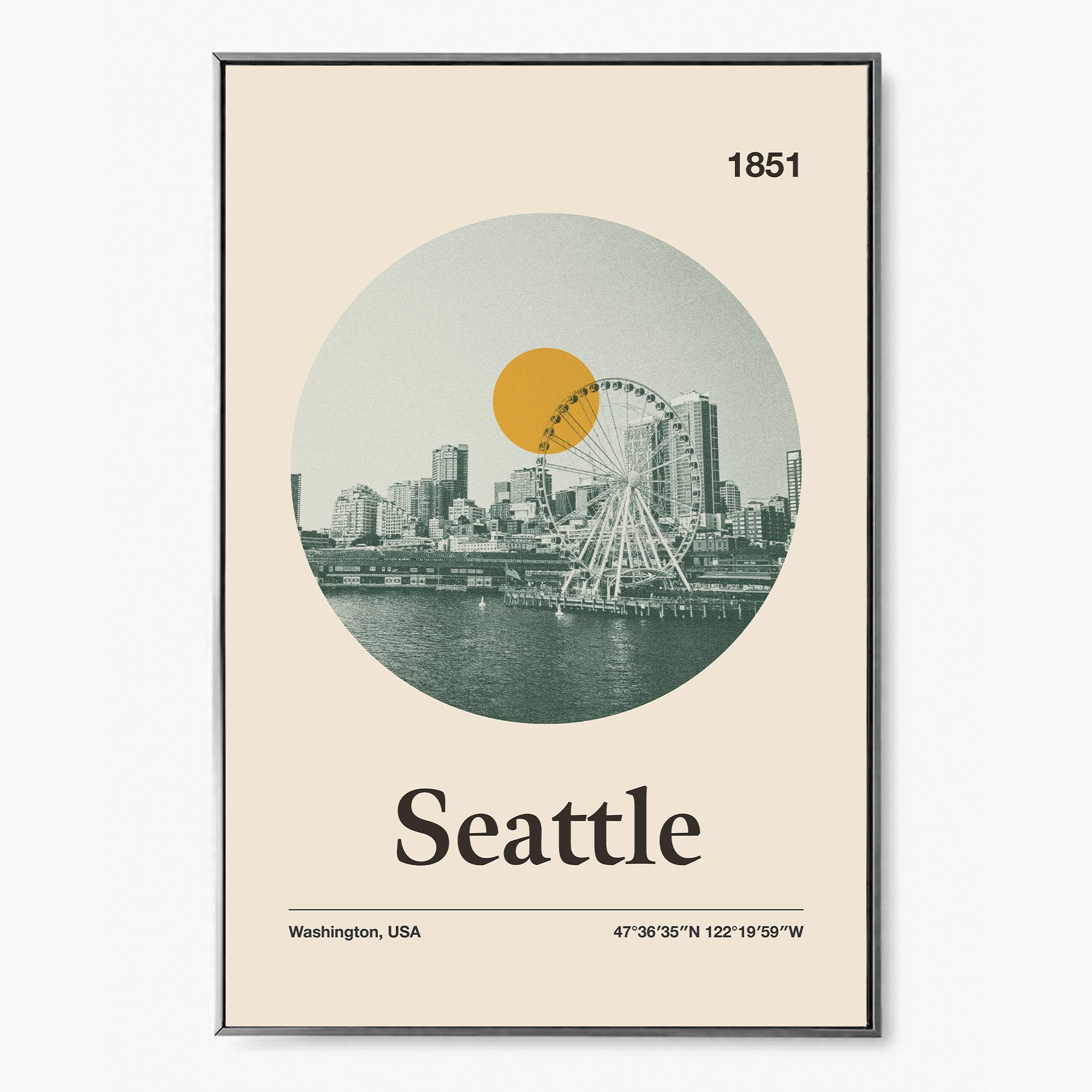 Seattle City Poster Inspired Movie Poster - Mid-Century Wall Art