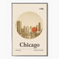 Chicago - Poster - city poster, travel poster, chicago, illinois, city line
