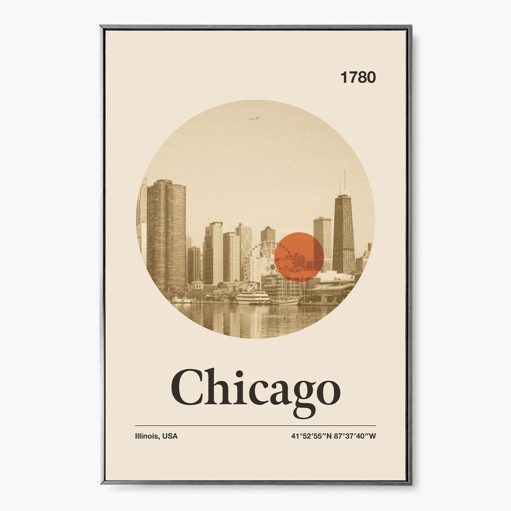Chicago City Poster Inspired Movie Poster - Mid-Century Wall Art