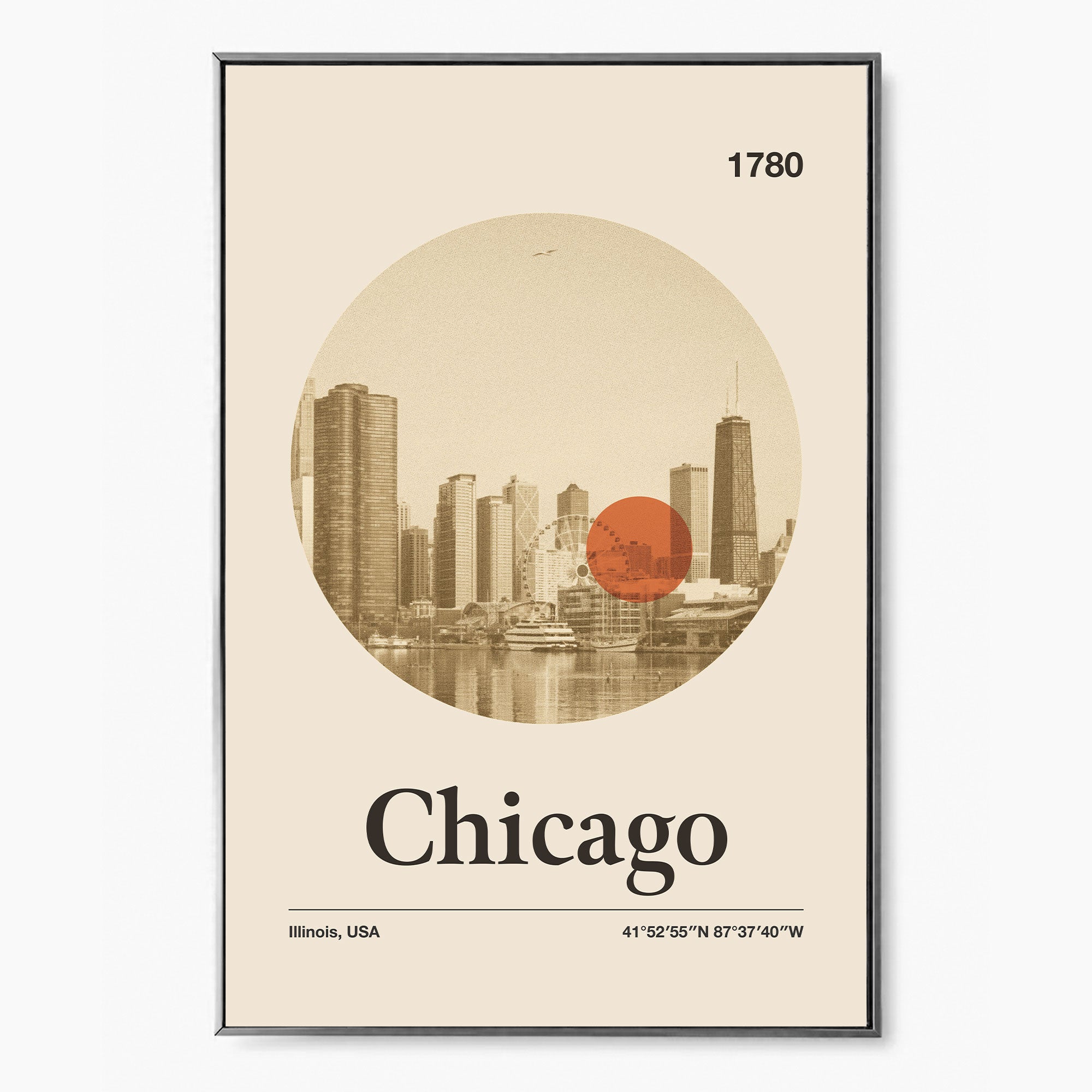 Chicago City Poster Inspired Movie Poster - Mid-Century Wall Art