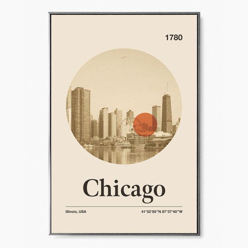 Chicago City Poster Inspired Movie Poster - Mid-Century Wall Art