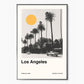 abstract bauhaus poster of los angeles city with car and palm trees
