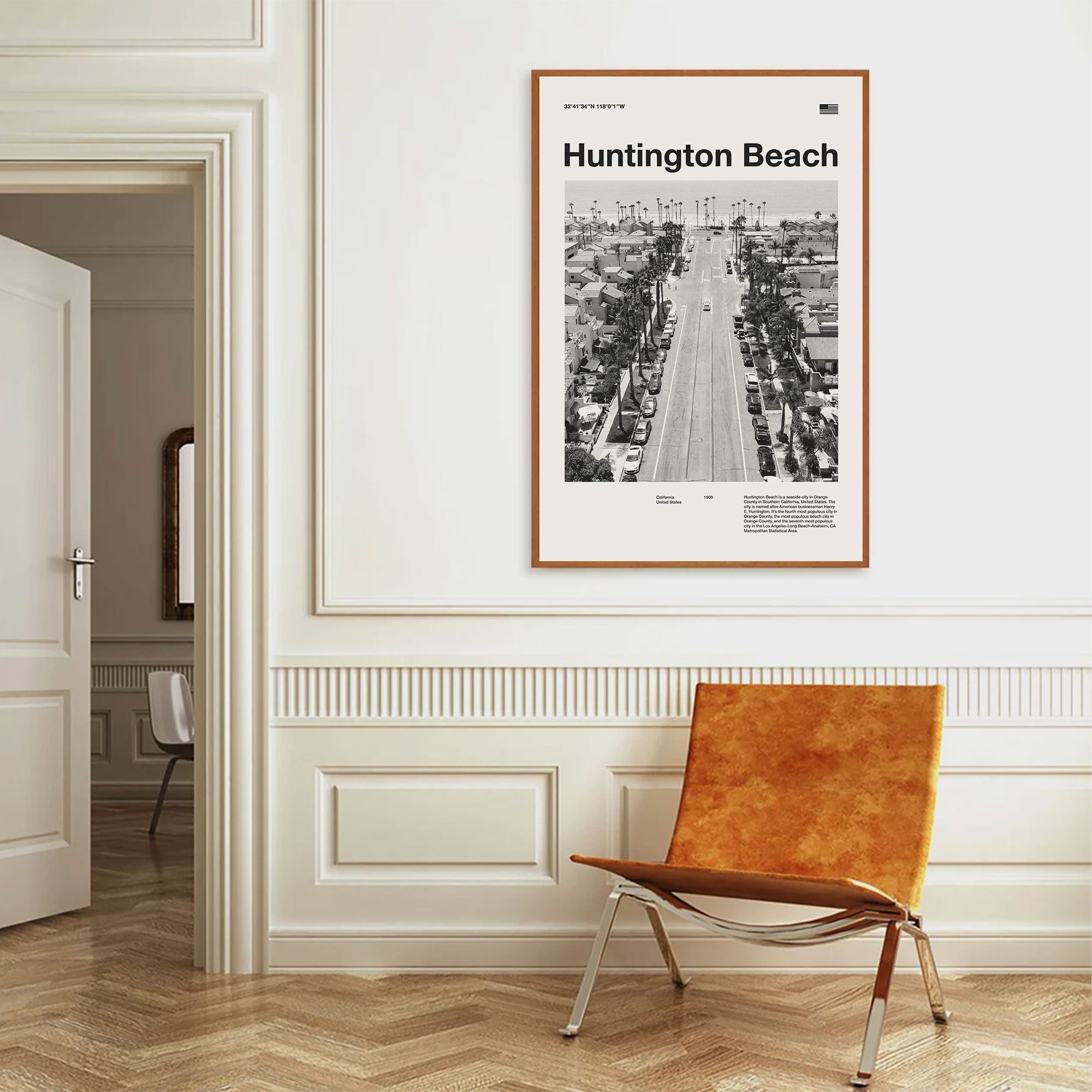 Newport Beach City Poster Inspired Movie Poster - Mid-Century Wall Art