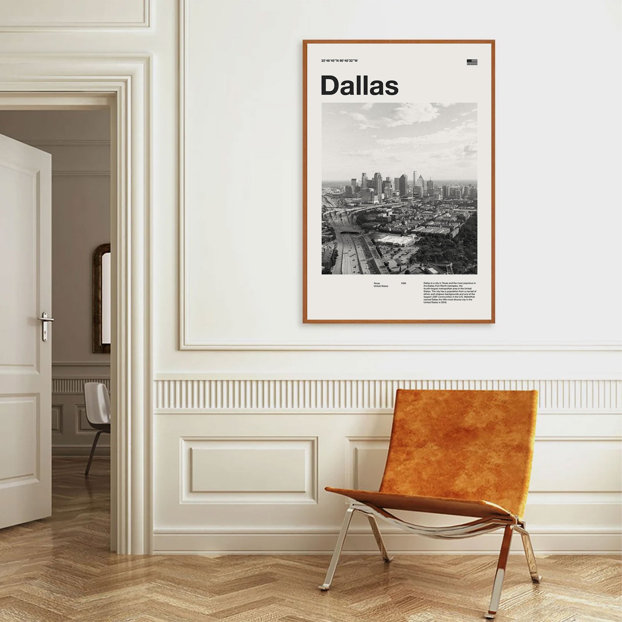 Dallas City Poster Inspired Movie Poster - Mid-Century Wall Art