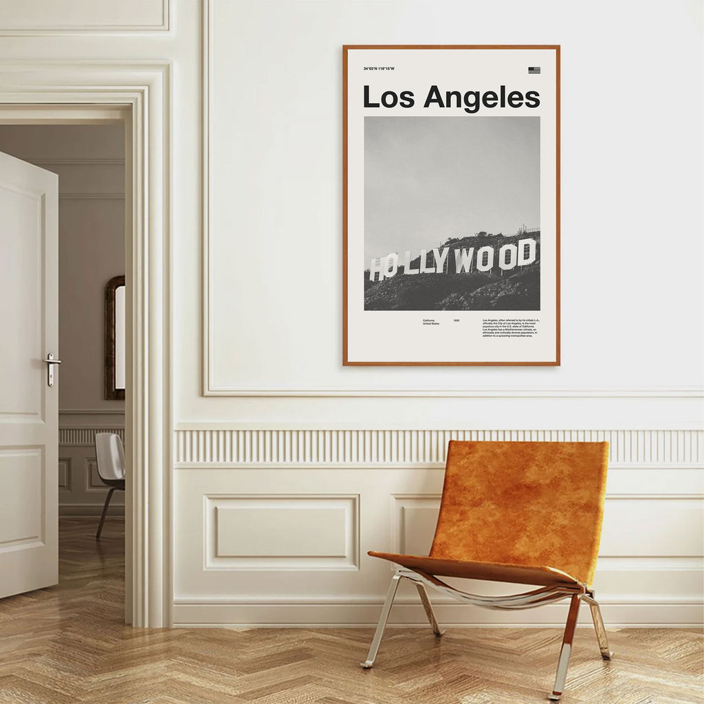 Los Angeles City Inspired Movie Poster - Mid-Century Wall Art