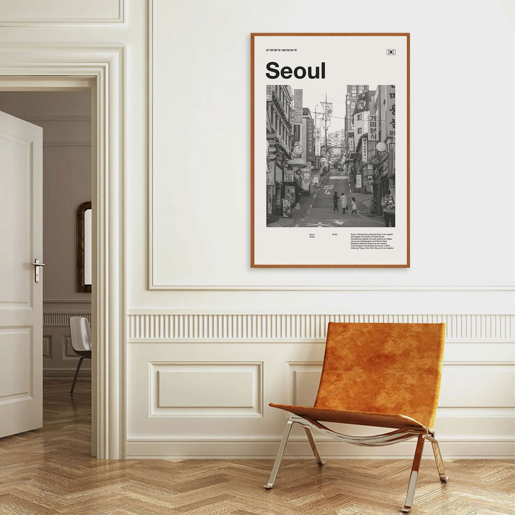 Seoul City Poster Inspired Movie Poster - Mid-Century Wall Art