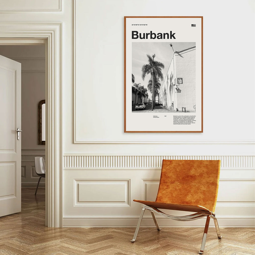 Burbank City Poster Inspired Movie Poster - Mid-Century Wall Art