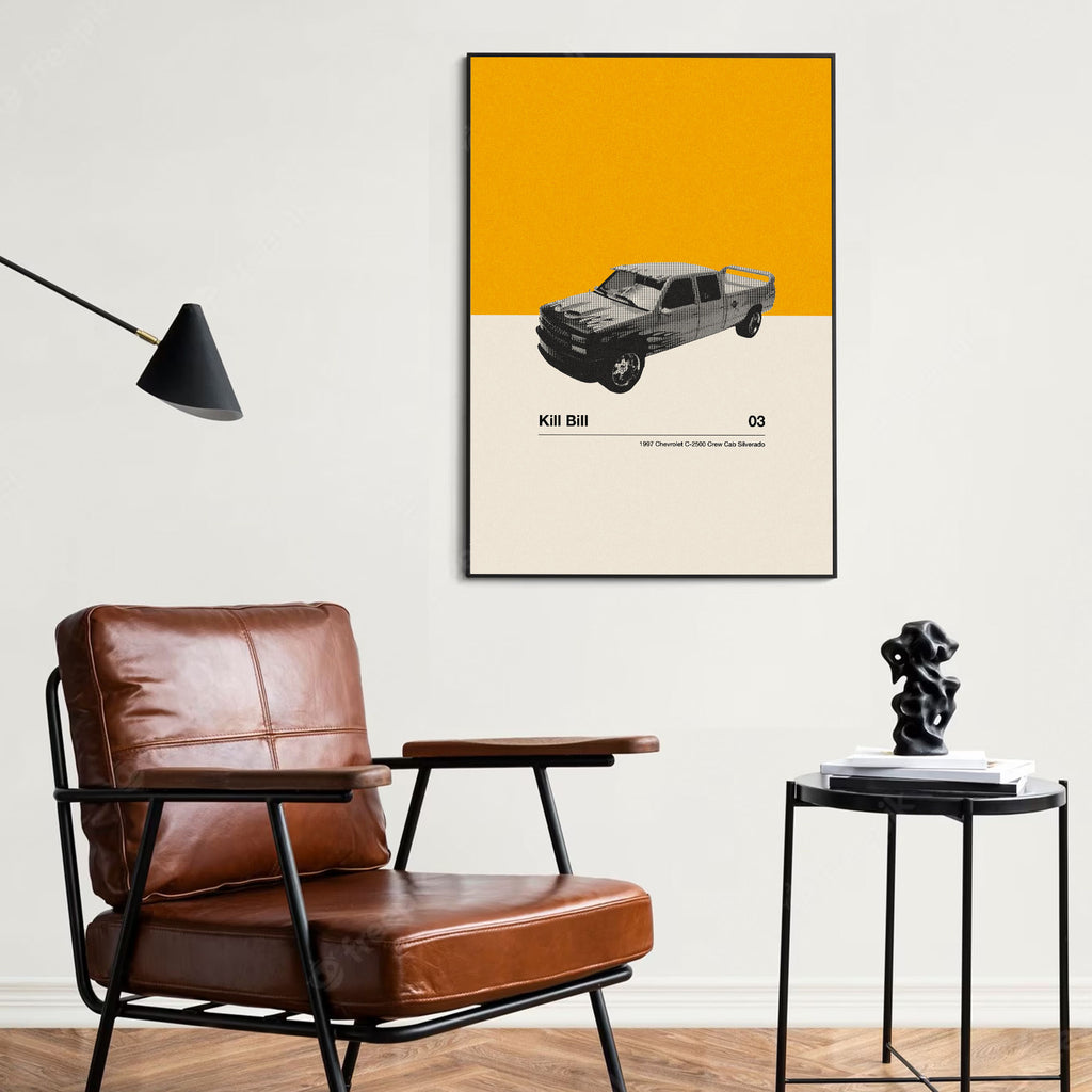 Kill Bill Car Poster Inspired Movie Poster - Mid-Century Wall Art