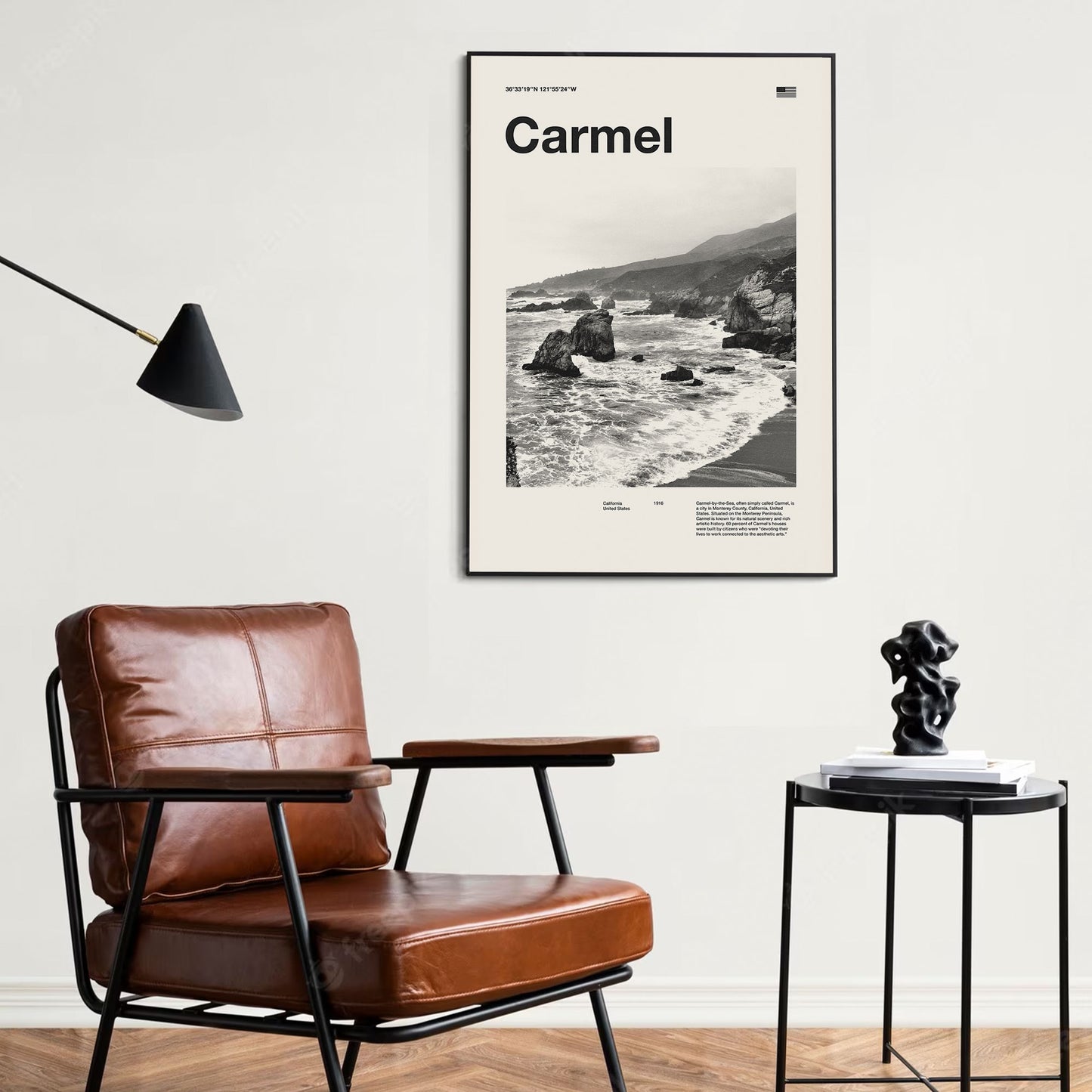 A Carmel by the sea-themed art print poster from thewallflowerclub.