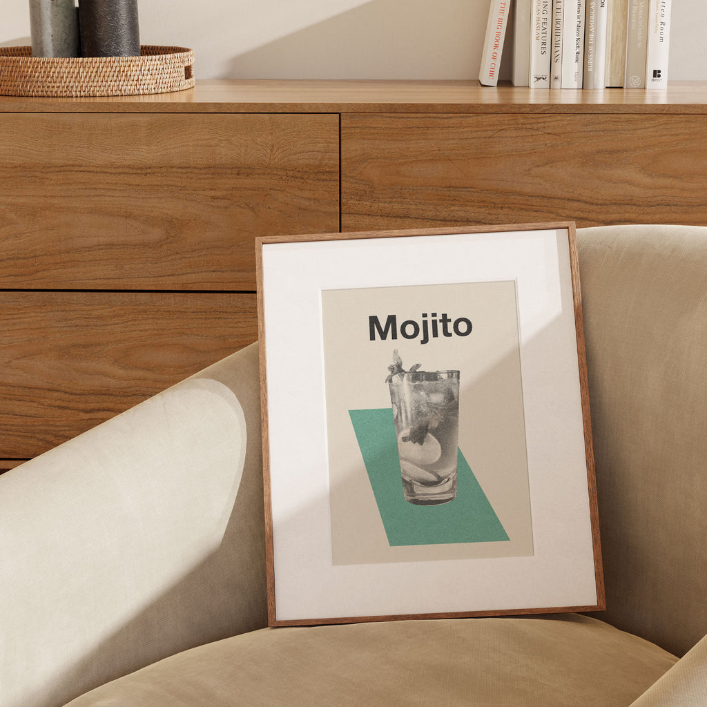 Mojito Cocktails Poster Inspired Movie Poster - Mid-Century Wall Art