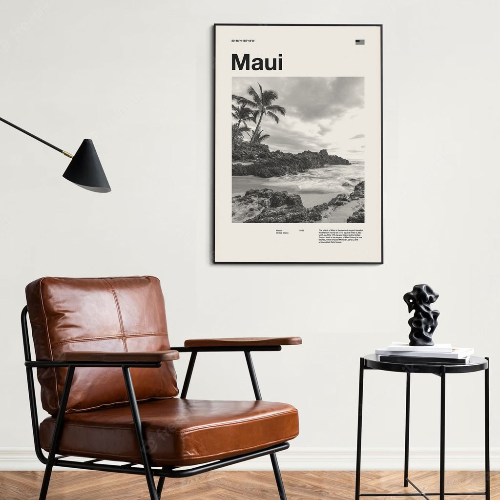 Maui City Poster Inspired Movie Poster - Mid-Century Wall Art