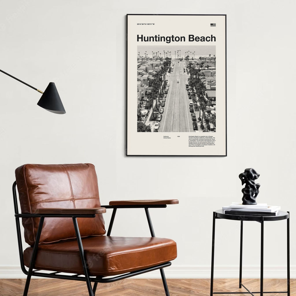 Newport Beach City Poster Inspired Movie Poster - Mid-Century Wall Art