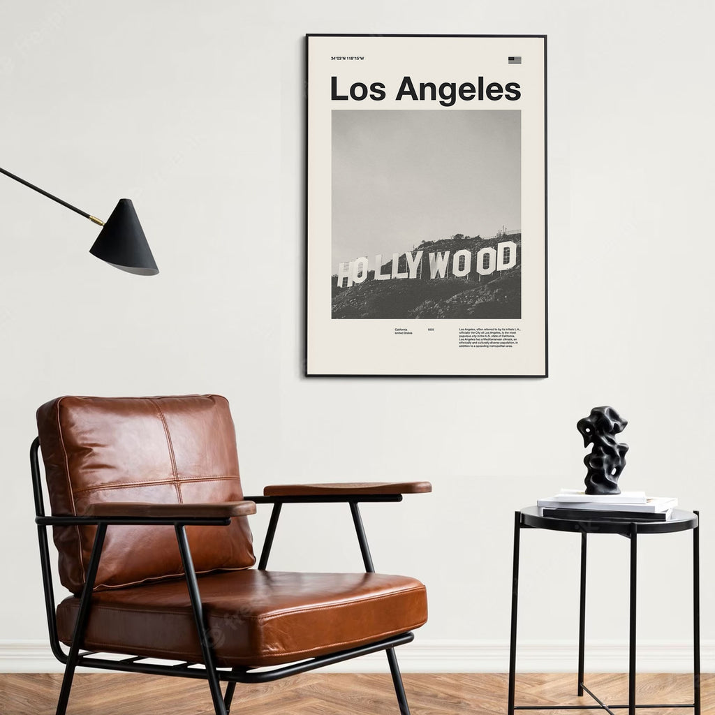 Los Angeles City Inspired Movie Poster - Mid-Century Wall Art