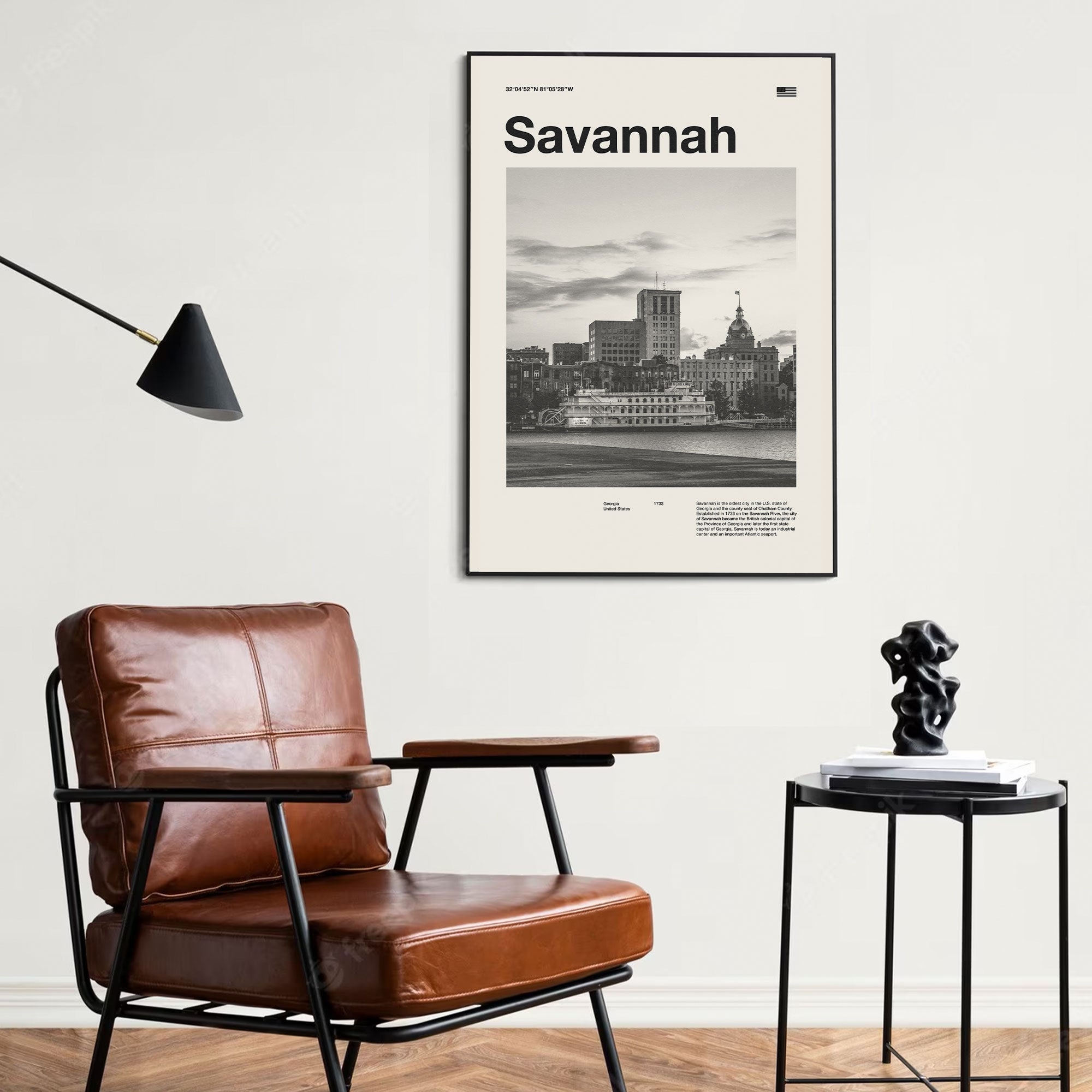 Savannah City Poster Inspired Movie Poster - Mid-Century Wall Art