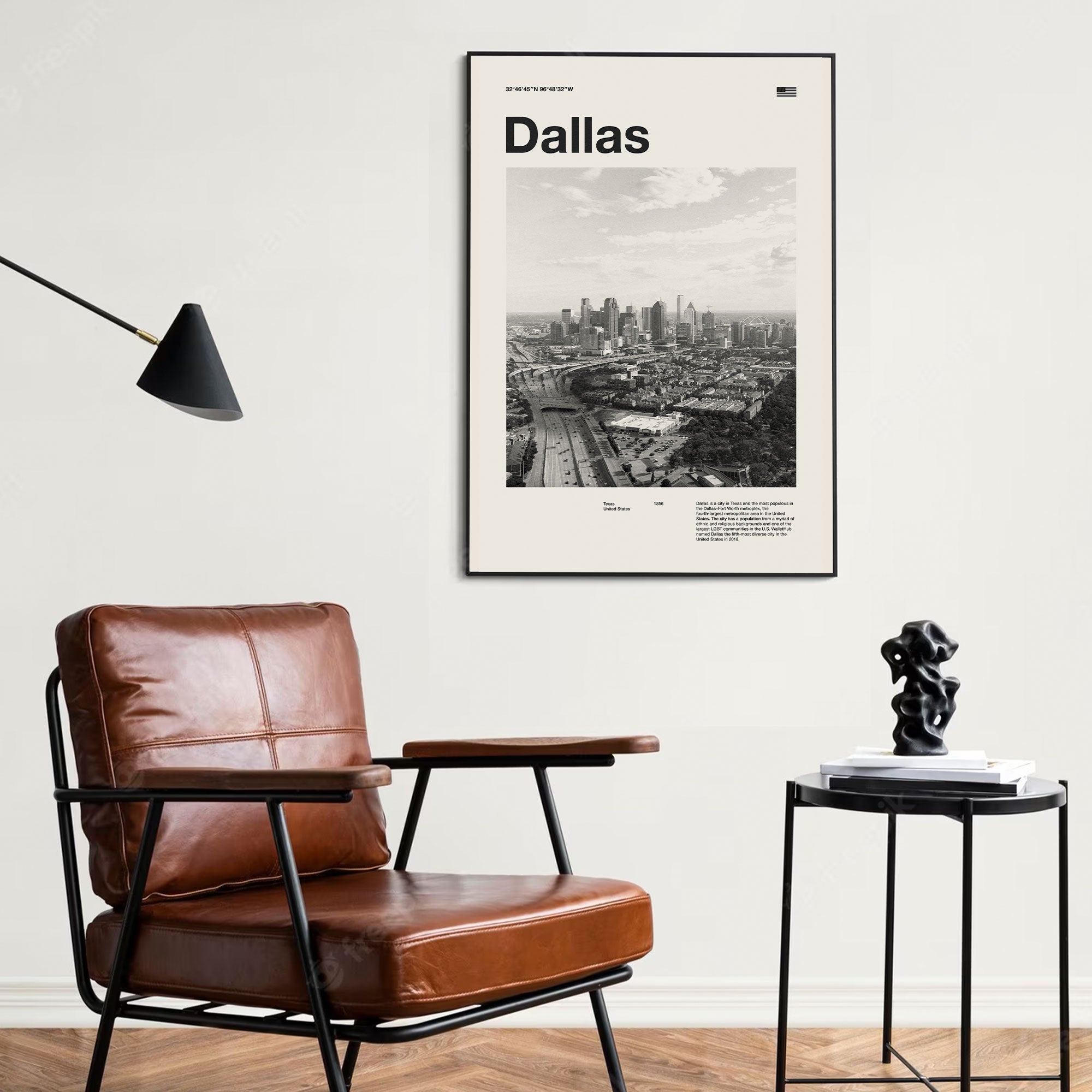 Dallas City Poster Inspired Movie Poster - Mid-Century Wall Art