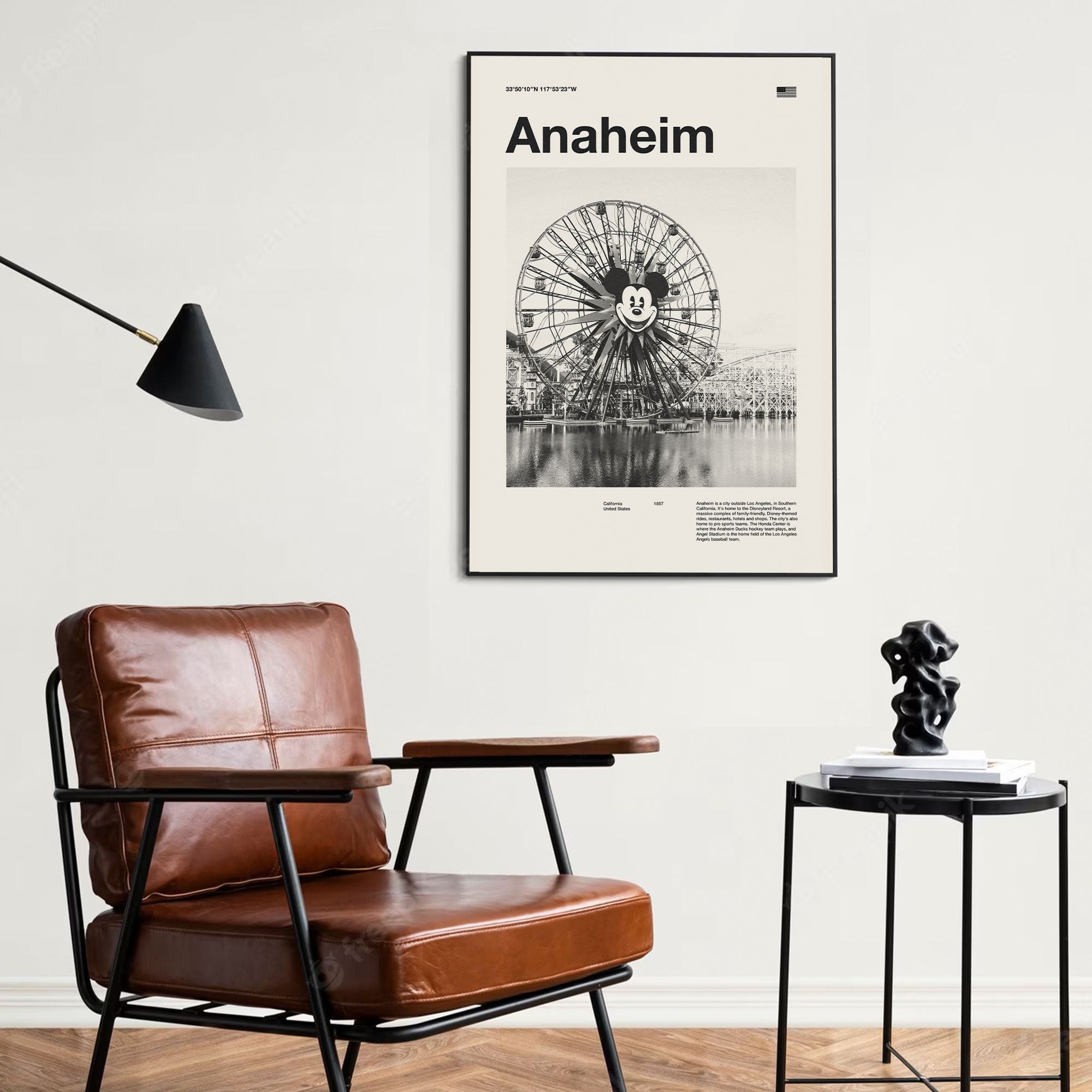 Anaheim City Poster Inspired Movie Poster - Mid-Century Wall Art