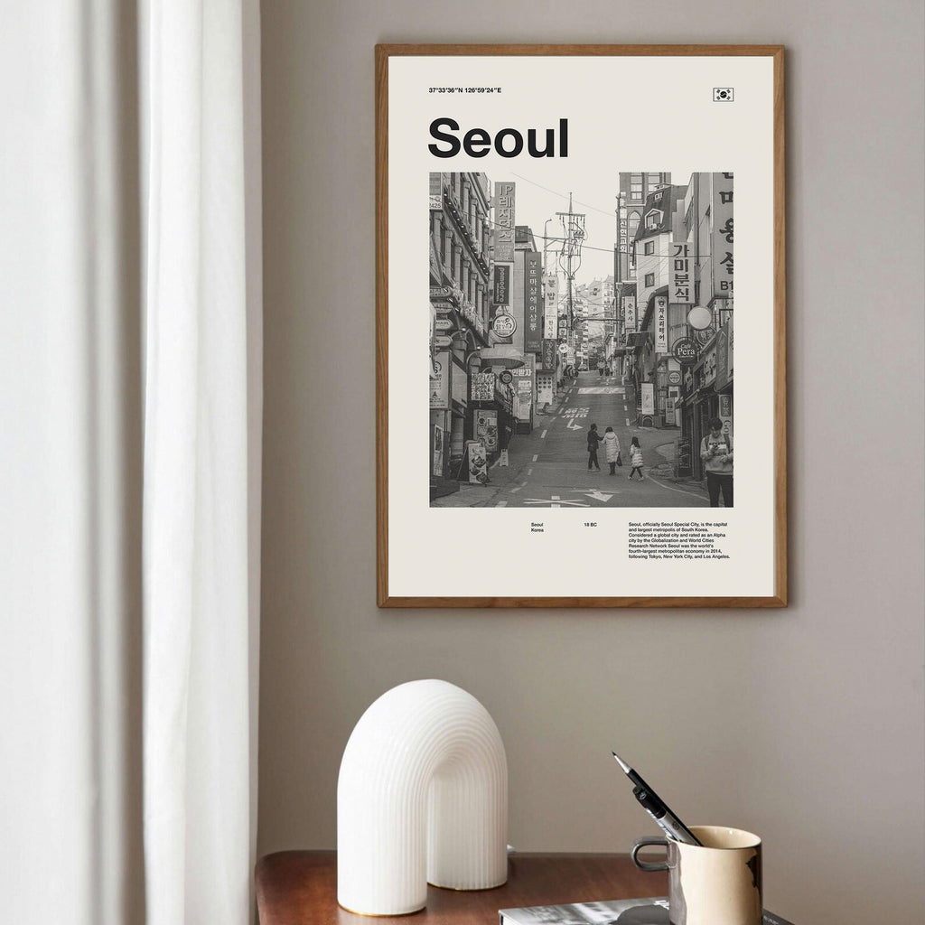 Seoul City Poster Inspired Movie Poster - Mid-Century Wall Art