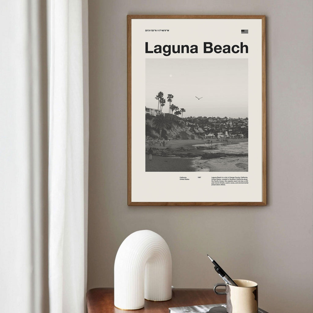 Laguna Beach City Poster Inspired Movie Poster - Mid-Century Wall Art