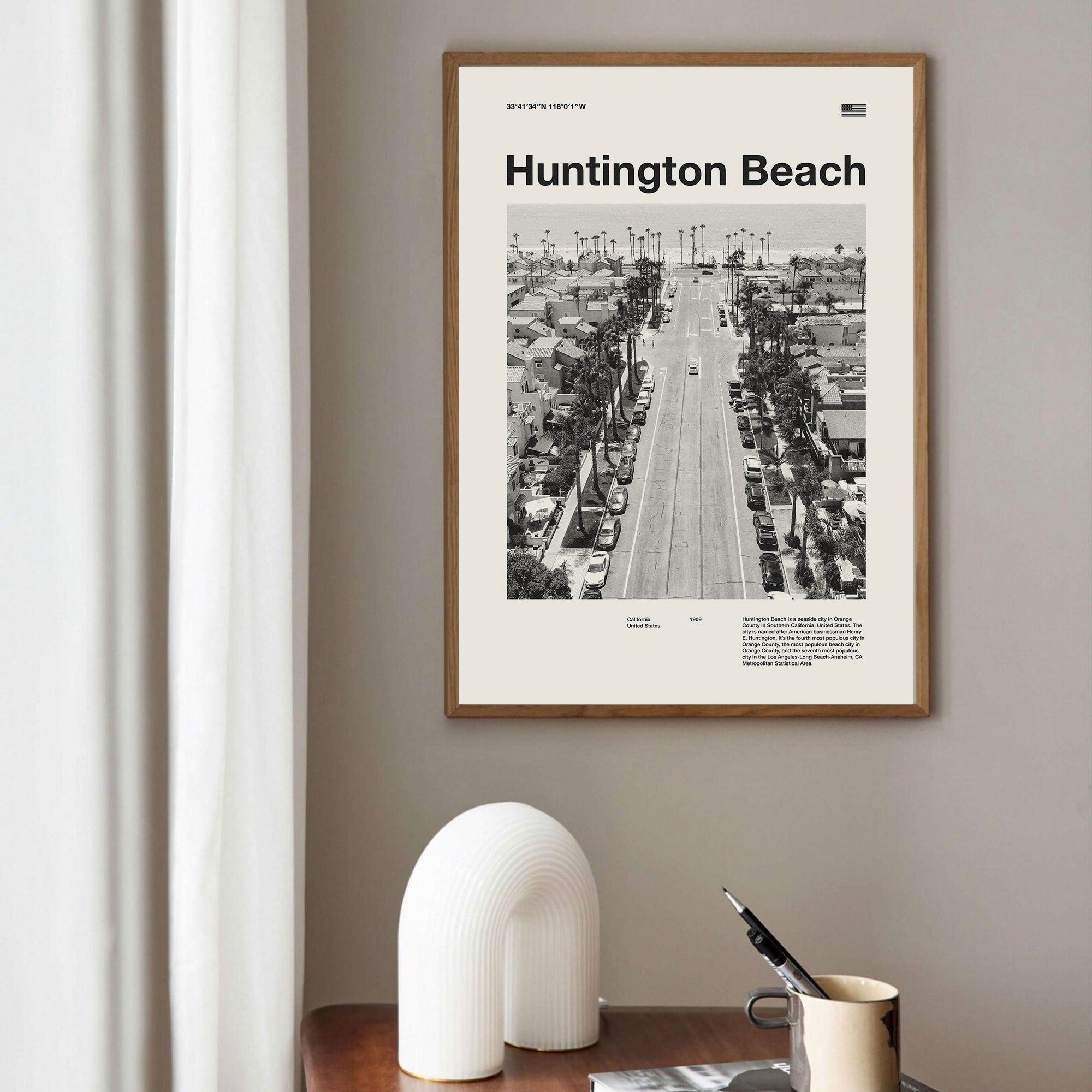 Newport Beach City Poster Inspired Movie Poster - Mid-Century Wall Art