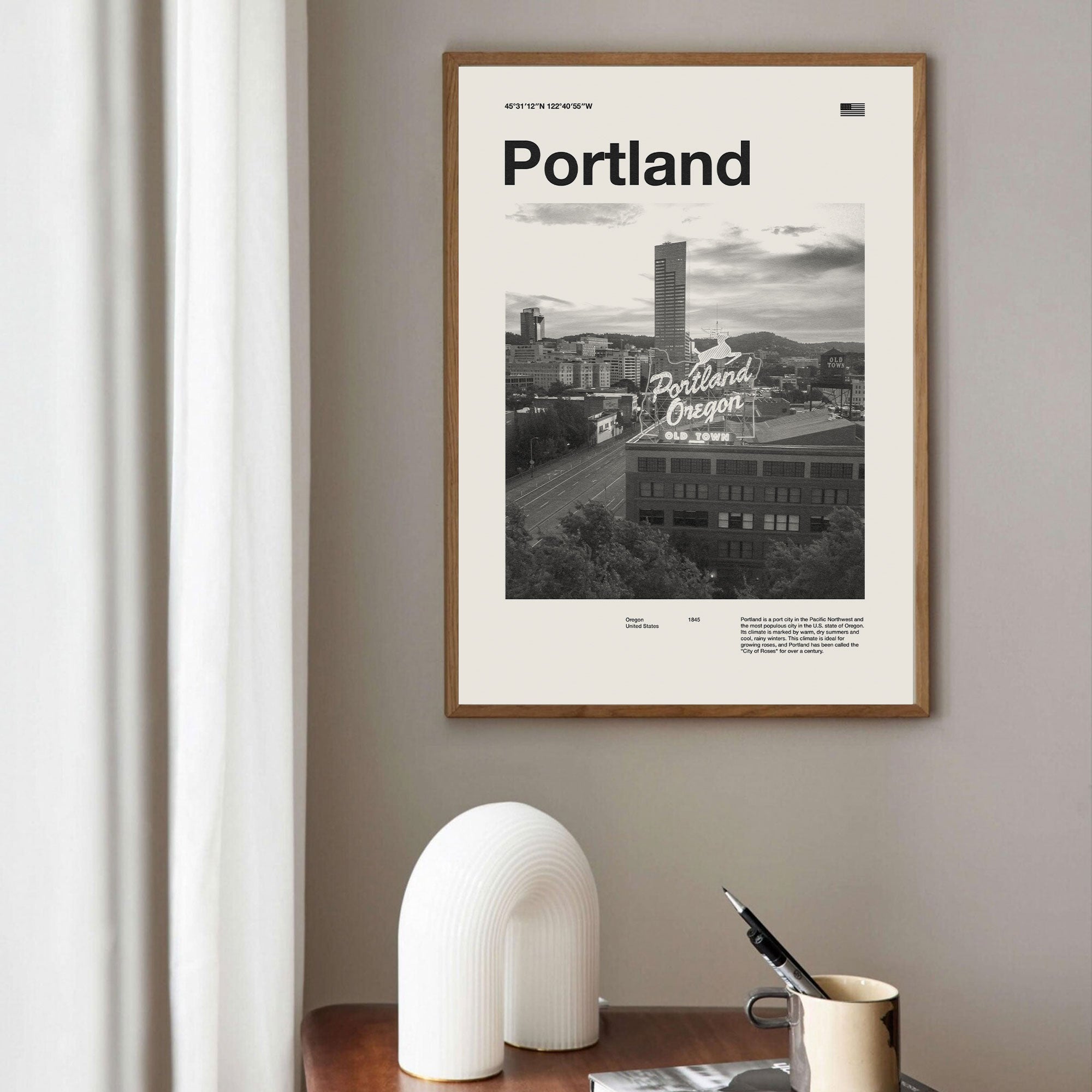 Portland City Poster Inspired Movie Poster - Mid-Century Wall Art