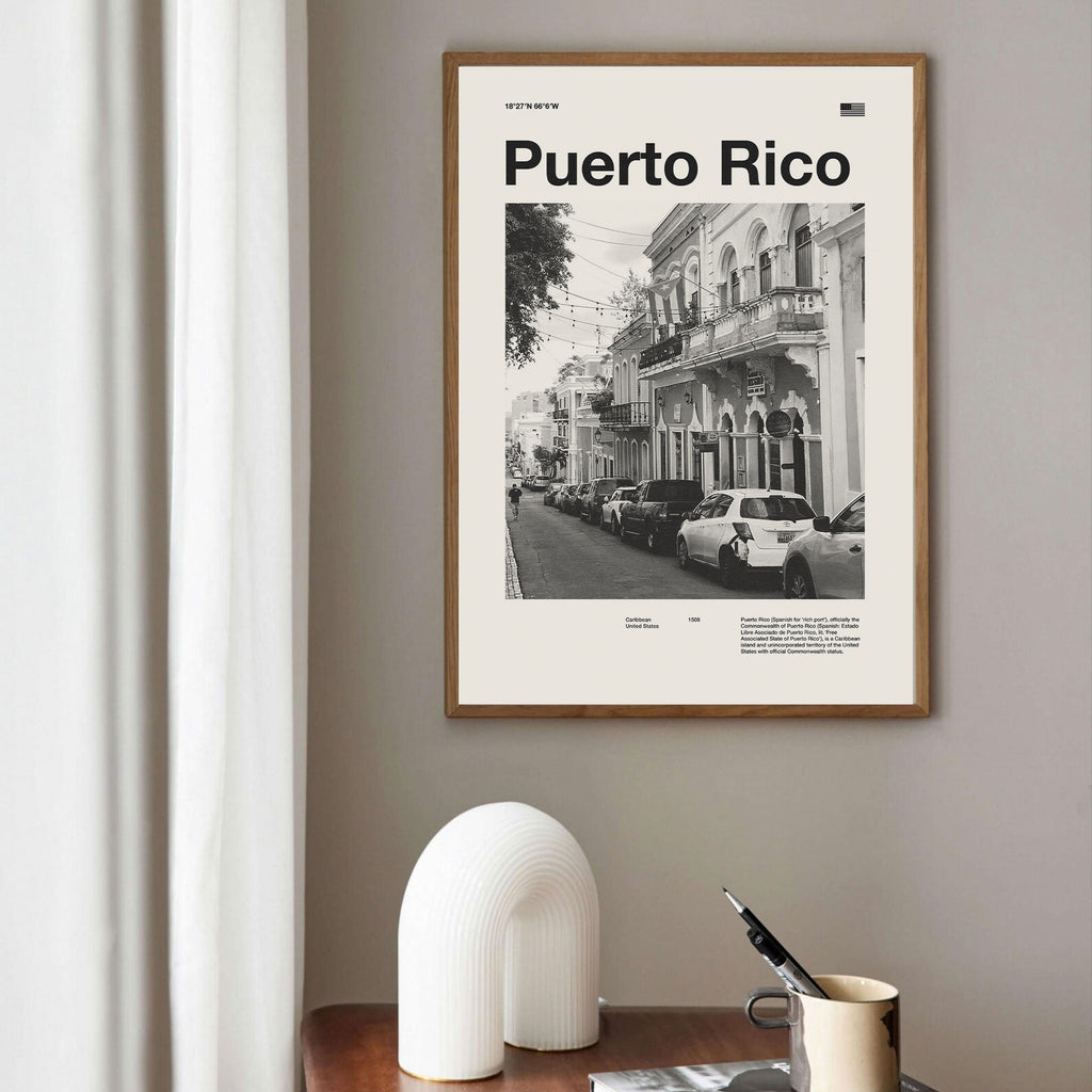 Puerto Rico City Poster Inspired Movie Poster - Mid-Century Wall Art
