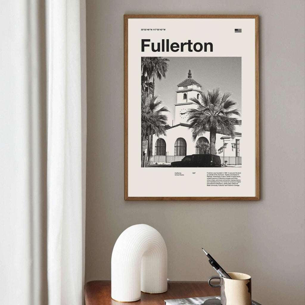 Fullerton City Poster Inspired Movie Poster - Mid-Century Wall Art