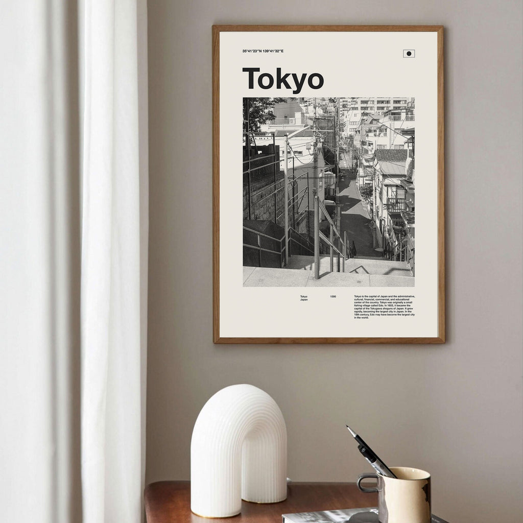 Tokyo City Poster Inspired Movie Poster - Mid-Century Wall Art