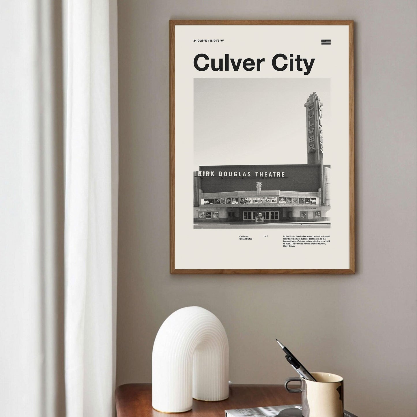 Culver City Art Print | Culver City Poster | Culver City Wall Art | Mid Century Poster | Travel Print Art | California | Los Angeles