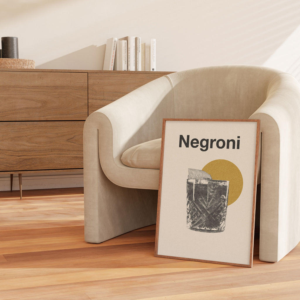 Negroni Cocktails Poster Inspired Movie Poster - Mid-Century Wall Art