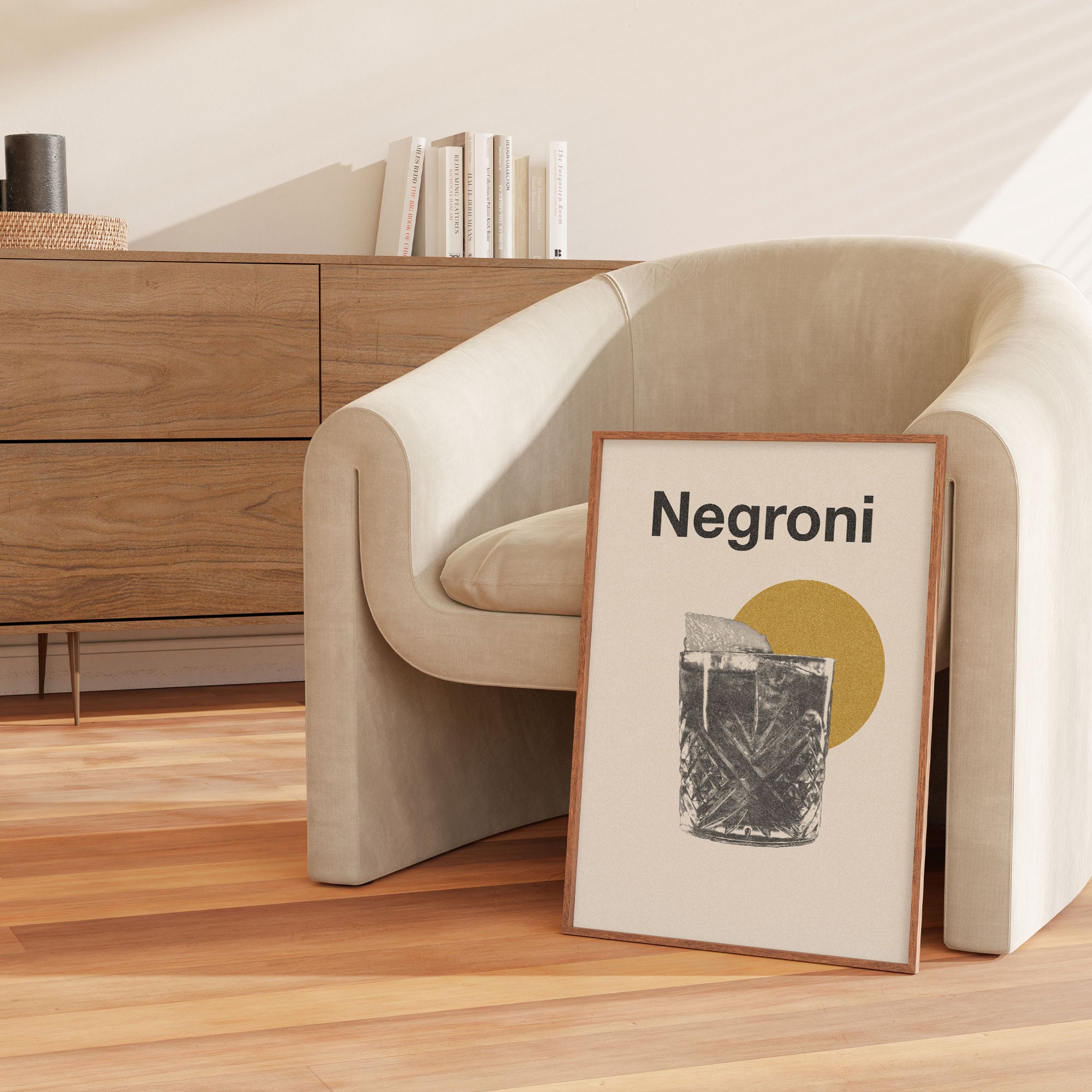 Negroni Cocktails Poster Inspired Movie Poster - Mid-Century Wall Art