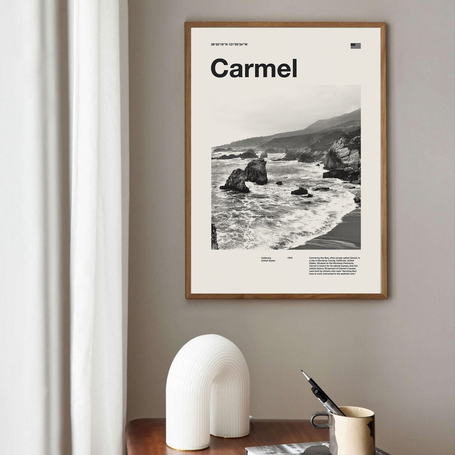 A Carmel by the sea art print poster from thewallflowerclub.