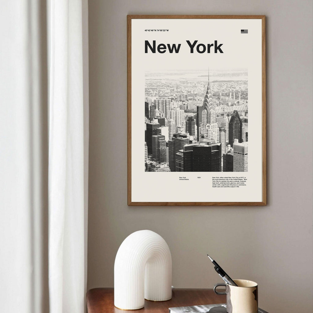New York City Poster Inspired Movie Poster - Mid-Century Wall Art