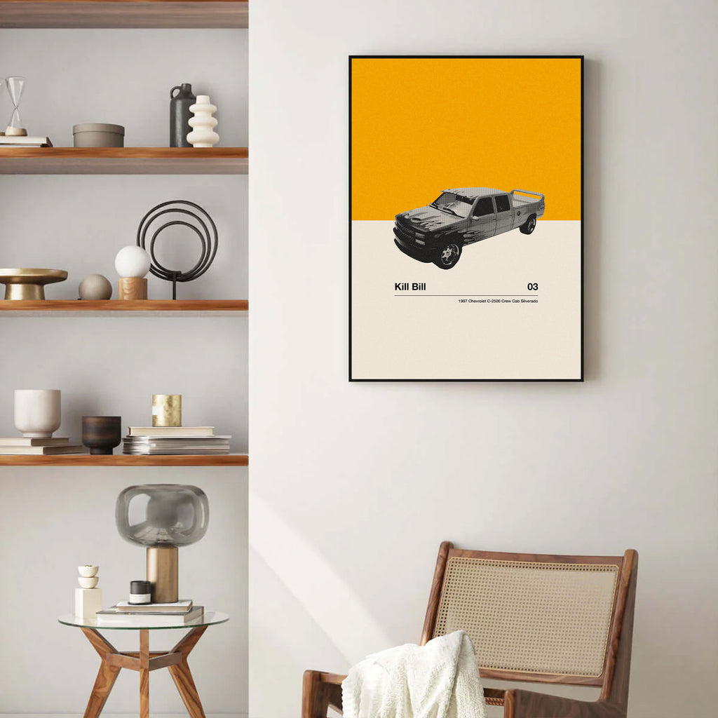 Kill Bill Car Poster Inspired Movie Poster - Mid-Century Wall Art